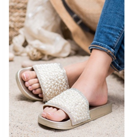 Seastar Eleganta tofflor med pärlor gyllene 1