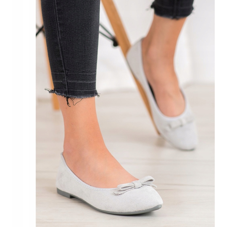 VINCEZA ballerinor i mocka grå 2