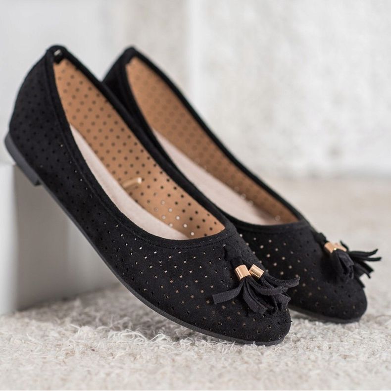 Openwork Mocka Ballerinas VINCEZA svart 1