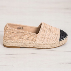 SHELOVET Fashionabla Espadriller på plattformen beige 2