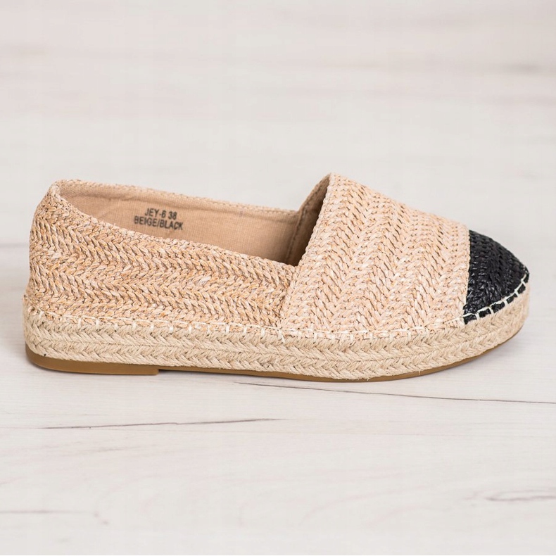 SHELOVET Fashionabla Espadriller på plattformen beige 2