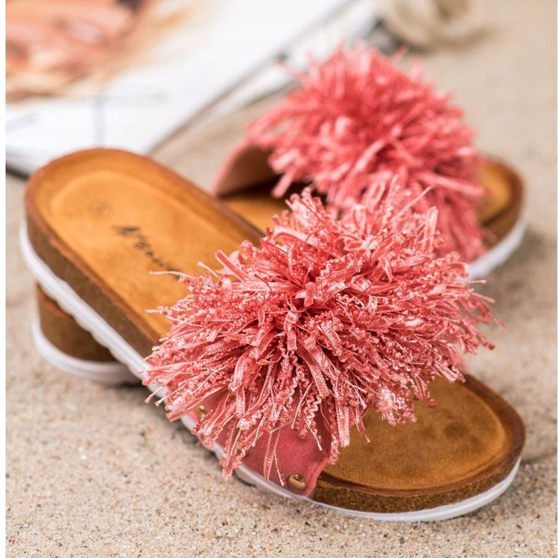 SHELOVET Snygga koralltofflor mångfärgad rosa 2