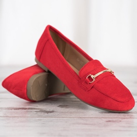 Anesia Paris Eleganta loafers i mocka röd 2
