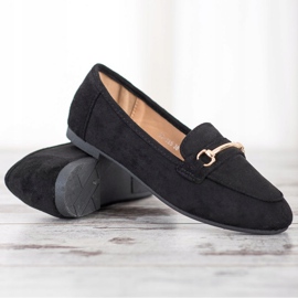 Anesia Paris Eleganta loafers i mocka svart 1