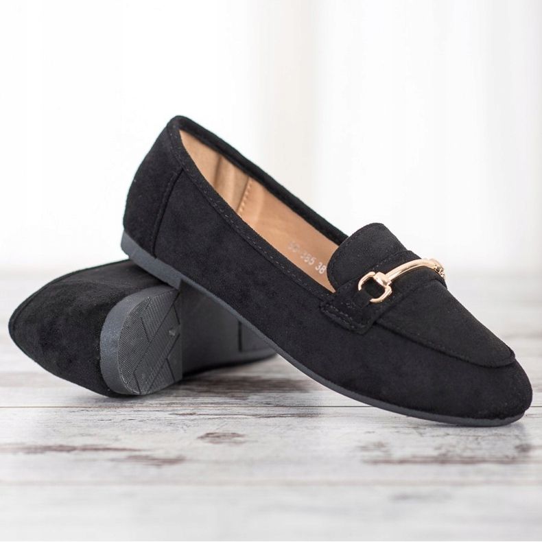 Anesia Paris Eleganta loafers i mocka svart 1