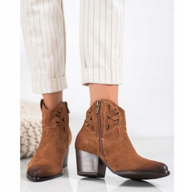 VINCEZA öppnade cowboystövlar brun 2