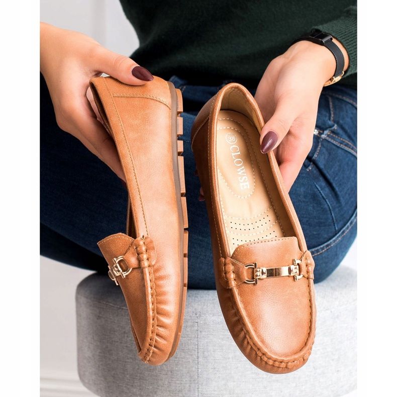 Clowse Kamel loafers med prydnad brun 2