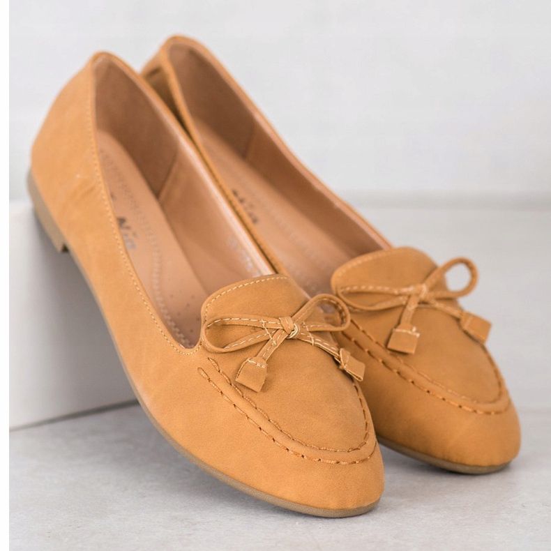 Nio Nio Bekväma kamel loafers brun mångfärgad 2