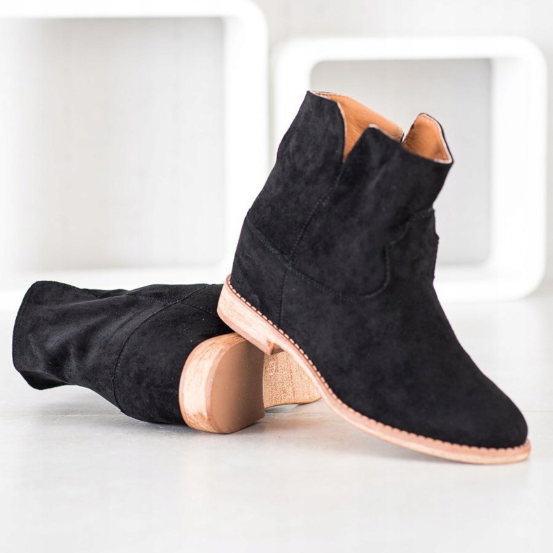 Bella Paris Cowboystövlar i mocka svart 1