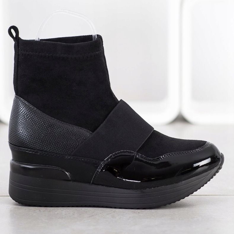 SHELOVET Mode slip-on stövlar svart 1