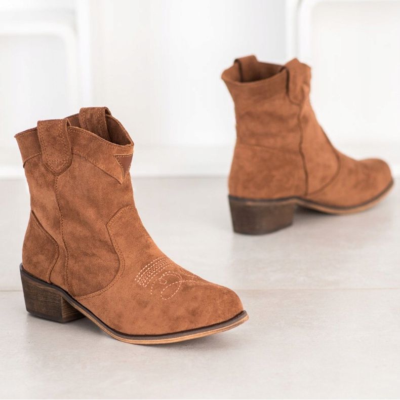 Queentina Bekvämligheten hos en cowboy stövlar med isolering brun 2