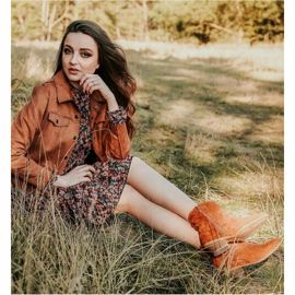 Cm Paris Cowboystövlar i mocka brun 2