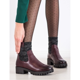 M.Daszyński Slip-on stövlar på plattformen röd 1