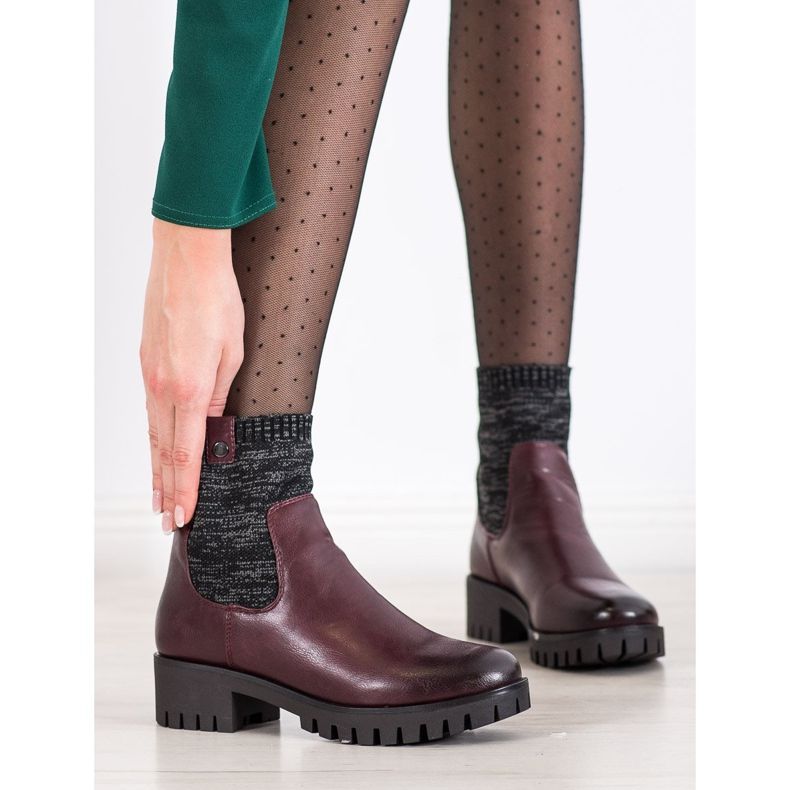 M.Daszyński Slip-on stövlar på plattformen röd 1