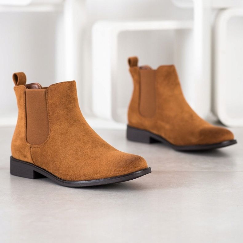 Ideal Shoes Mocka Chelsea stövlar brun 1