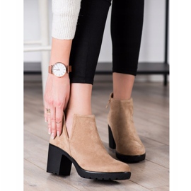 Bella Paris Beige stövlar med snitt 1