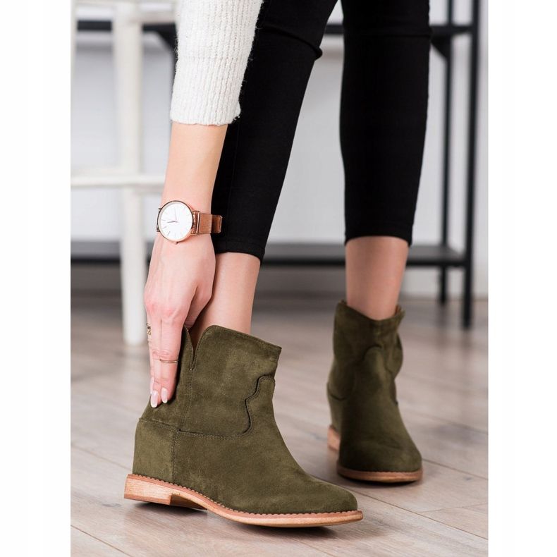 Bella Paris Varma mocka cowboystövlar grön 1