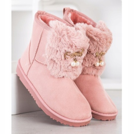 Queentina Varm Mukluki med prydnad rosa 2