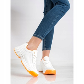 Kylie Trendiga sneakers vit orange 1