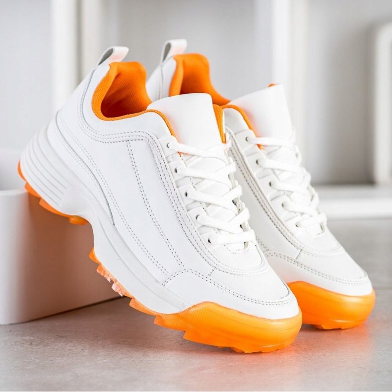Kylie Trendiga sneakers vit orange 2