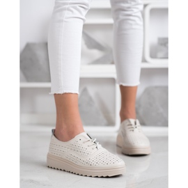 Goodin Openwork läderskor beige 2