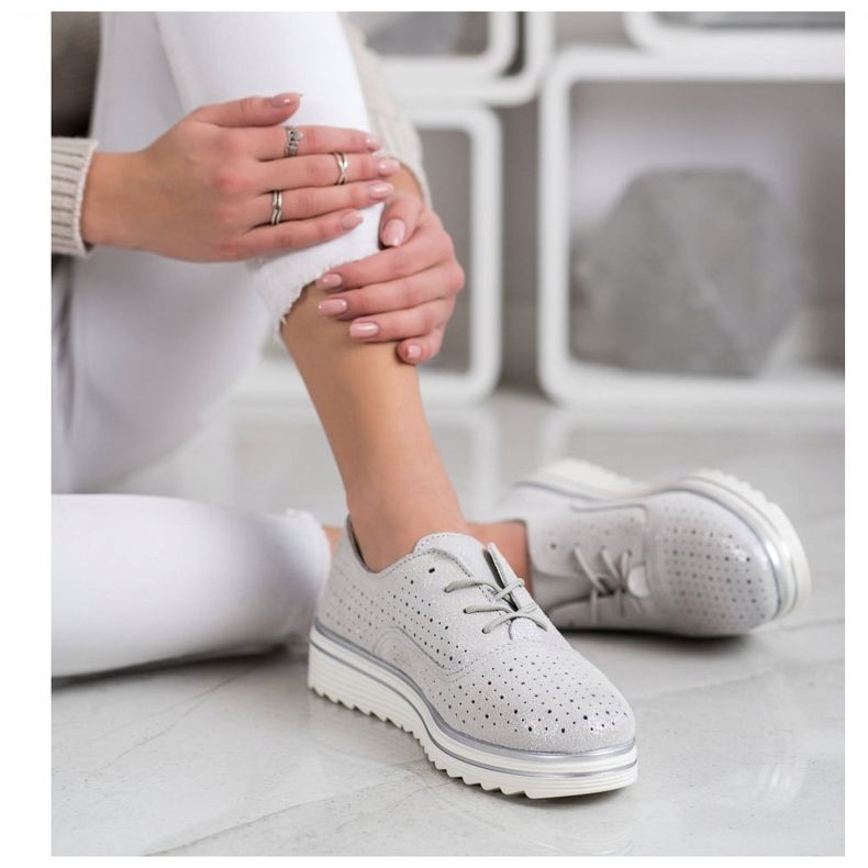 Goodin Openwork läderskor beige 1