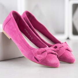 Filippo Läderballerina med rosett rosa 1