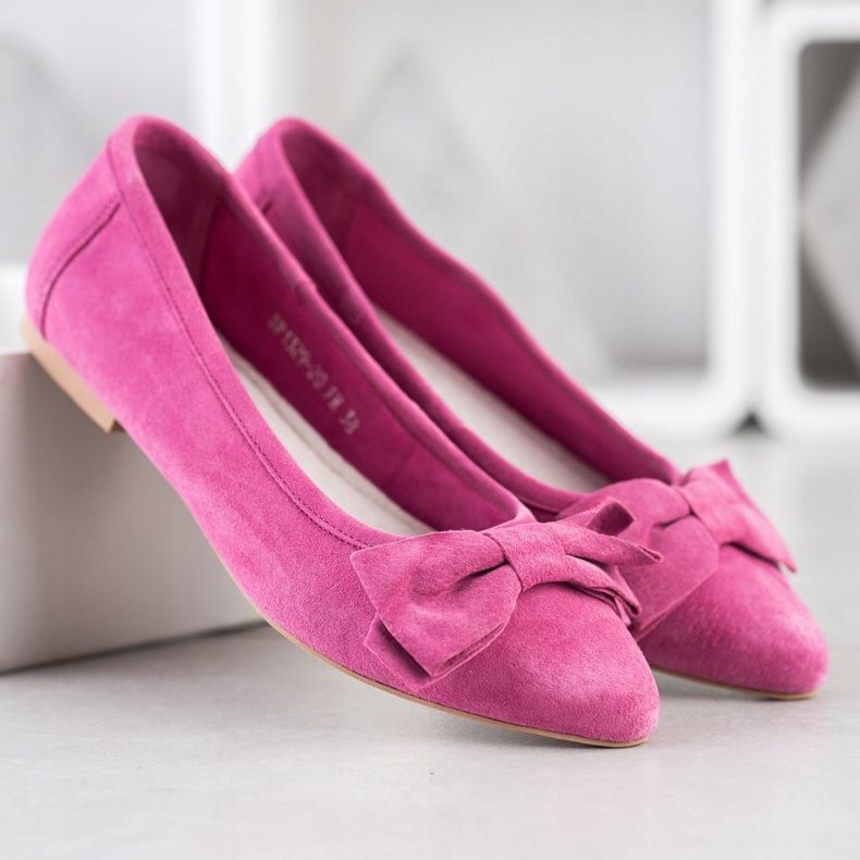 Filippo Läderballerina med rosett rosa 1