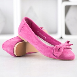 Filippo Läderballerina med rosett rosa 2