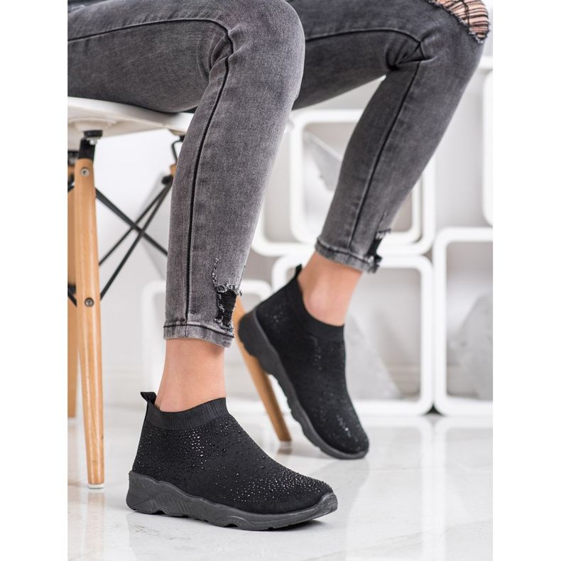 Goodin Svarta sliponer med kristaller 2