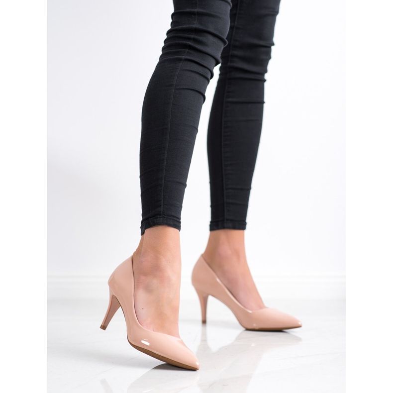 Goodin Klassiska lackerade pumpar beige rosa 1