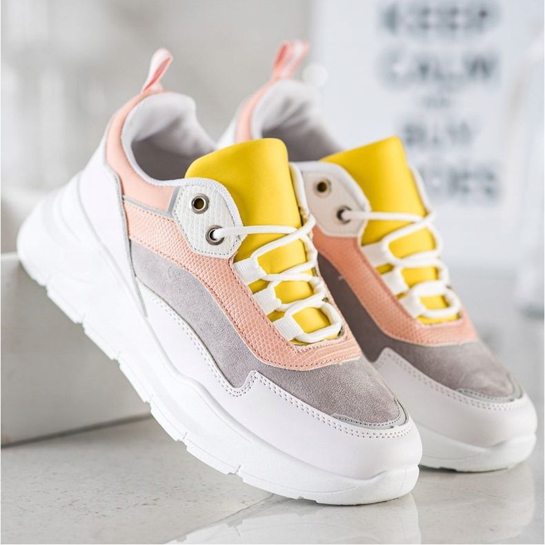SHELOVET Snygga snörade sneakers mångfärgad 2