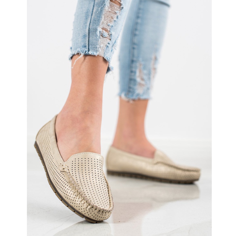 Kylie Vardagliga öppet loafers beige 1