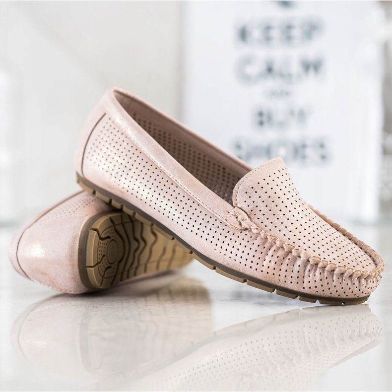 Kylie Vardagliga öppet loafers rosa 1