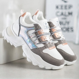 SHELOVET Snygga sneakers vit mångfärgad 2