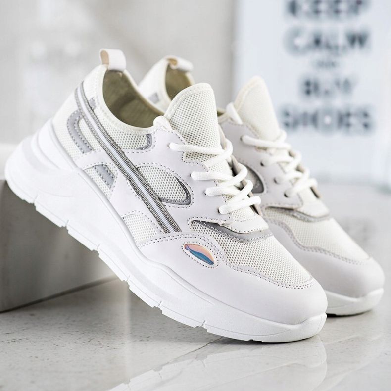 SHELOVET Casual vita sneakers grå 1