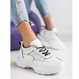 SHELOVET Bekväma vita sneakers 2