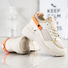 Marquiz Wedge Sneakers beige orange gyllene 2