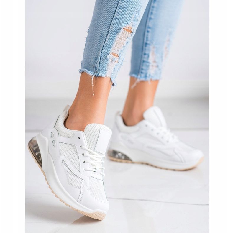 SHELOVET Vita sneakers med mesh 1