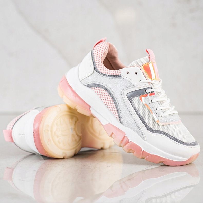 Ideal Shoes Sneakers med glitterinsats vit 1