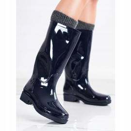 SHELOVET Högblank galoscher marinblå 1