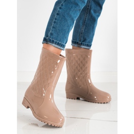 Bona Glänsande Quiltade Wellies beige 1