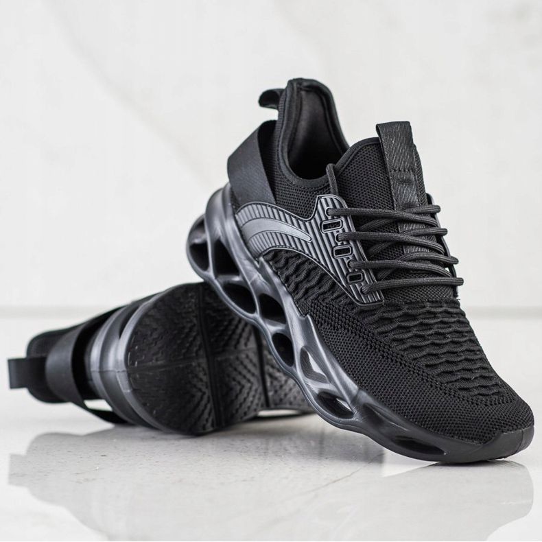 SHELOVET Svarta mode sneakers 1