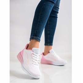 Bona Openwork sneakers för våren vit rosa 1