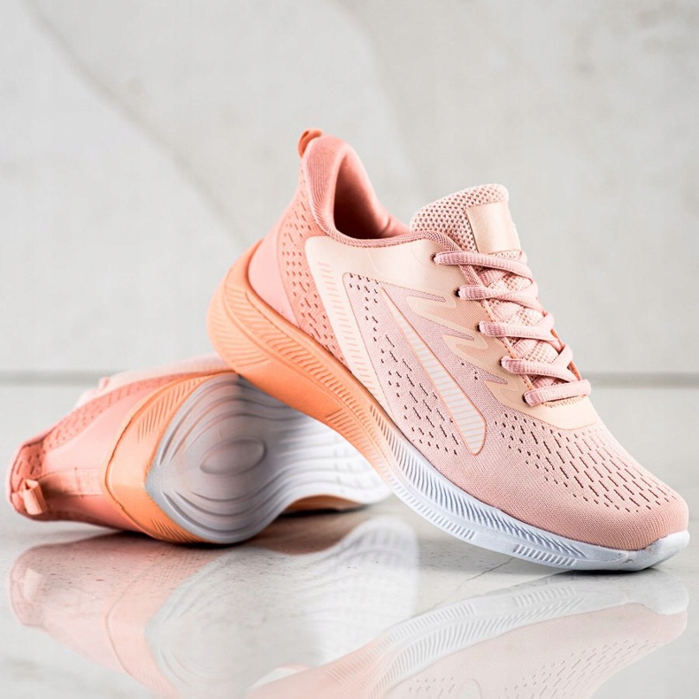 Bona Openwork sneakers för våren orange rosa 1