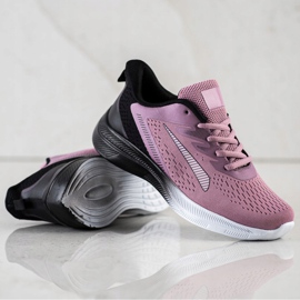 Bona Openwork sneakers för våren svart violett rosa 1