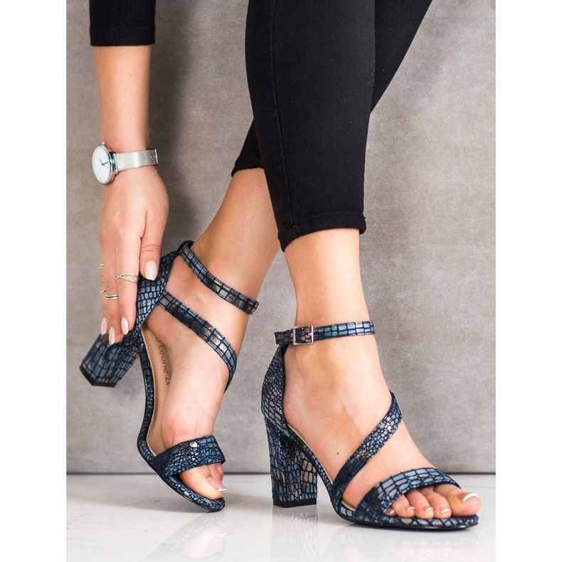 Sandaler med ormtryck Sergio Leone blå 2