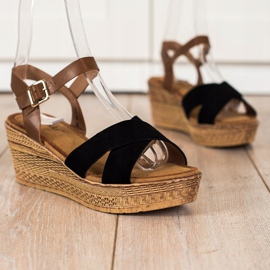 S. BARSKI Sandaler Na Koturnie S.BARSKI brun svart 1