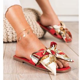 Seastar Eleganta tofflor med dekorativ rosett röd 1