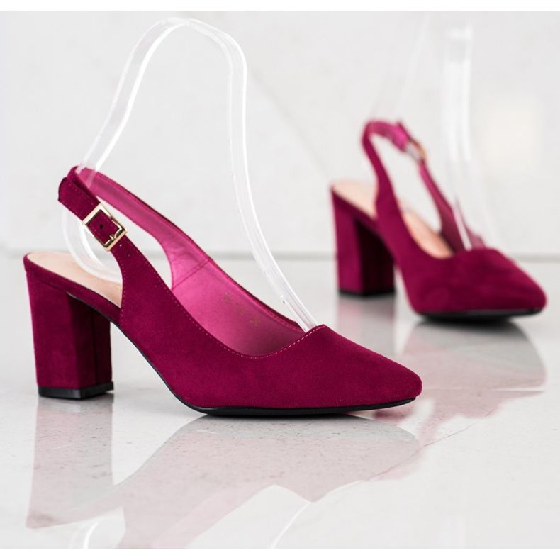 Pumpar med öppen klack av Sergio Leone röd mångfärgad 2